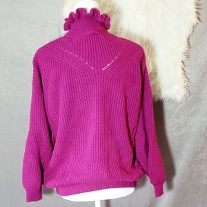 Topshop Sweaters - Topshop Fuschia Frill Neck Sweater Topshop Sweaters - Topshop Fuschia Frill Neck Sweater